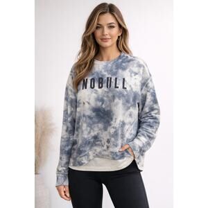 NOBULL Blue Tie-Dye CREWNECK SWEATSHIRT Athletic Running Gym Track Women's L